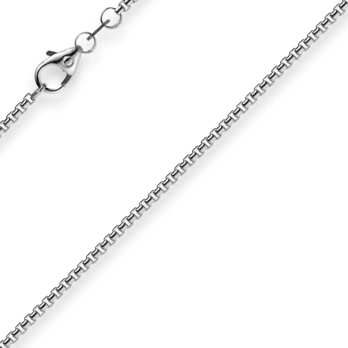 1,5mm Venezianerkette aus 750 Gold Weißgold Kette Collier Halskette rund 50cm