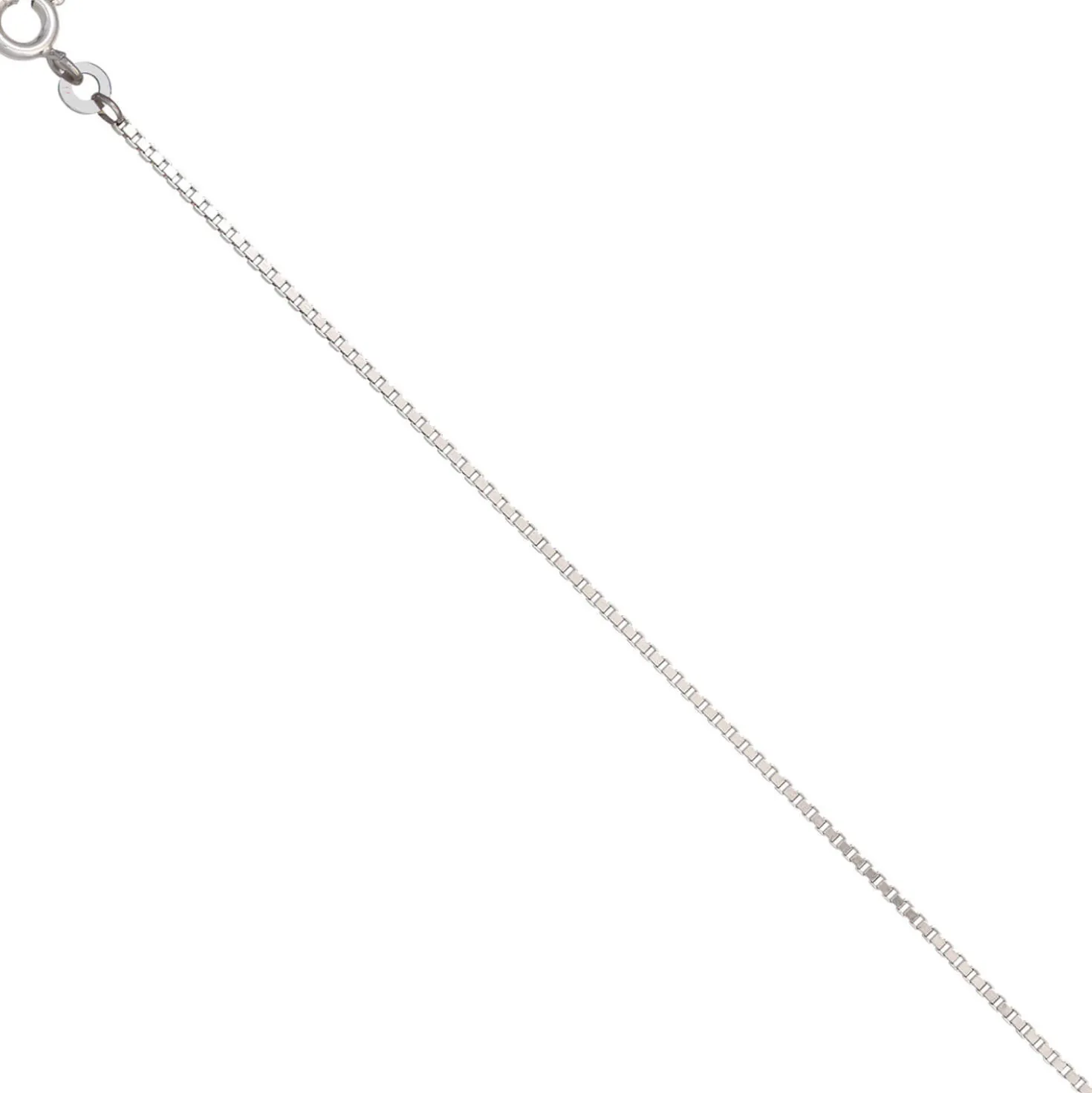 1,2mm Venezianer Kette Collier, 333 Gold Weißgold, 42cm