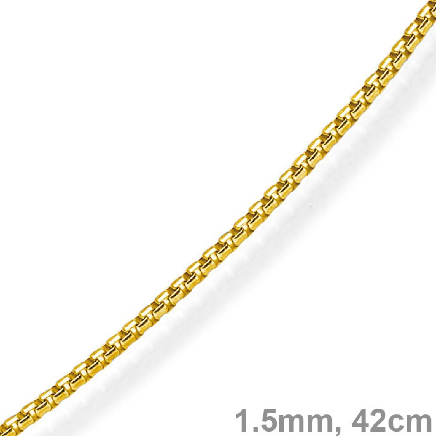 1,5mm Venezianerkette 585 Gold Gelbgold Kette Collier Halskette rund 42cm