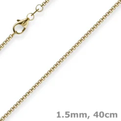 1,5mm Venezianerkette 585 Gold Gelbgold Kette Collier Halskette rund 40cm