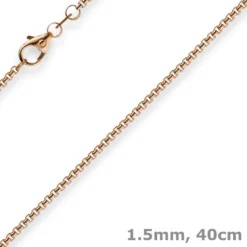 1,5mm Venezianerkette 585 Gold Rotgold Kette Collier Halskette rund 40cm