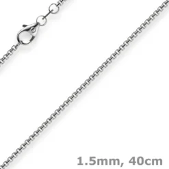 1,5mm Venezianerkette 750 Gold Weißgold Kette Collier Halskette rund 40cm