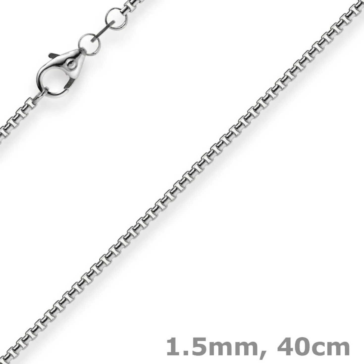1,5mm Venezianerkette 750 Gold Weißgold Kette Collier Halskette rund 40cm