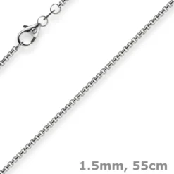 1,5mm Venezianerkette 585 Gold Weißgold Kette Collier Halskette rund 55cm