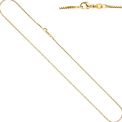 1,2mm Venezianerkette Halskette Collier aus 750 Gold Gelbgold 45cm