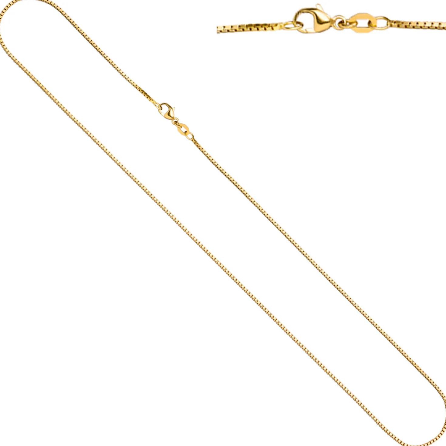 1,2mm Venezianerkette Halskette Collier aus 750 Gold Gelbgold 45cm