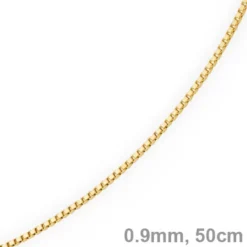 0,9mm Venezianerkette Kette Collier aus 585 Gold Gelbgold, 50cm, Damen