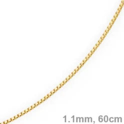 1,1mm Venezianerkette Kette Collier aus 585 Gold Gelbgold, 60cm, Unisex