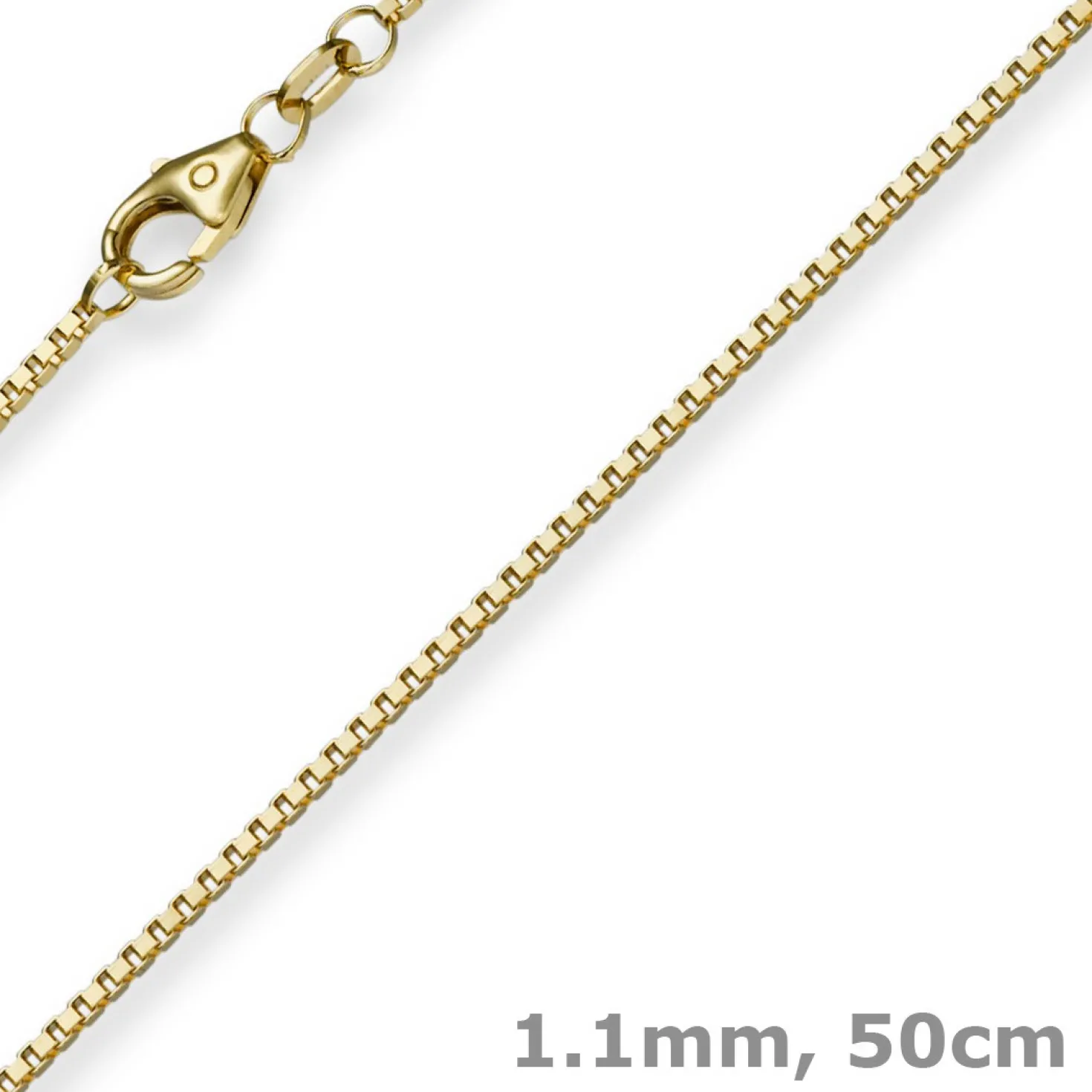 1,1mm Venezianerkette Kette Collier aus 585 Gold Gelbgold, 50cm, Unisex