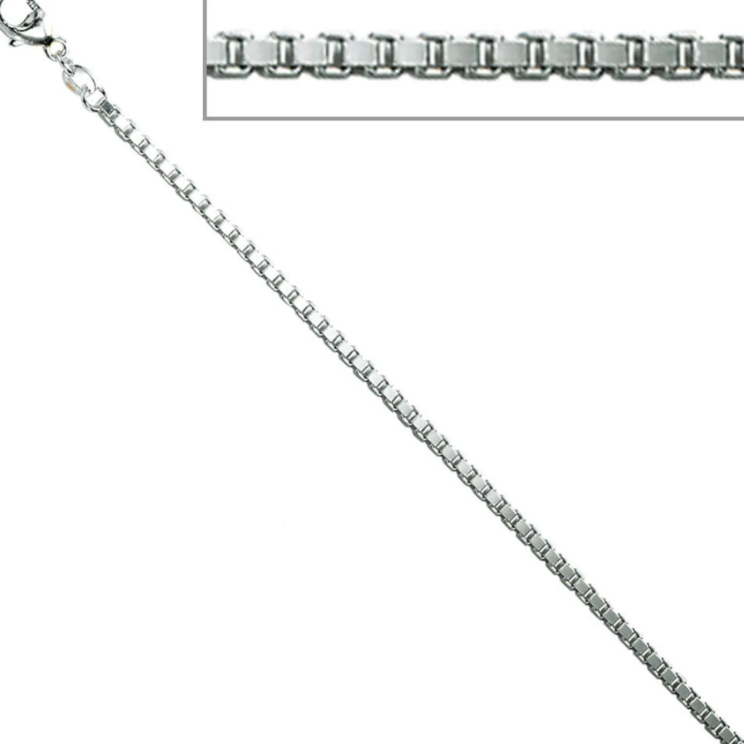 2,0mm Venezianerkette Kette Collier, 925 Silber, Silberkette, 70 cm
