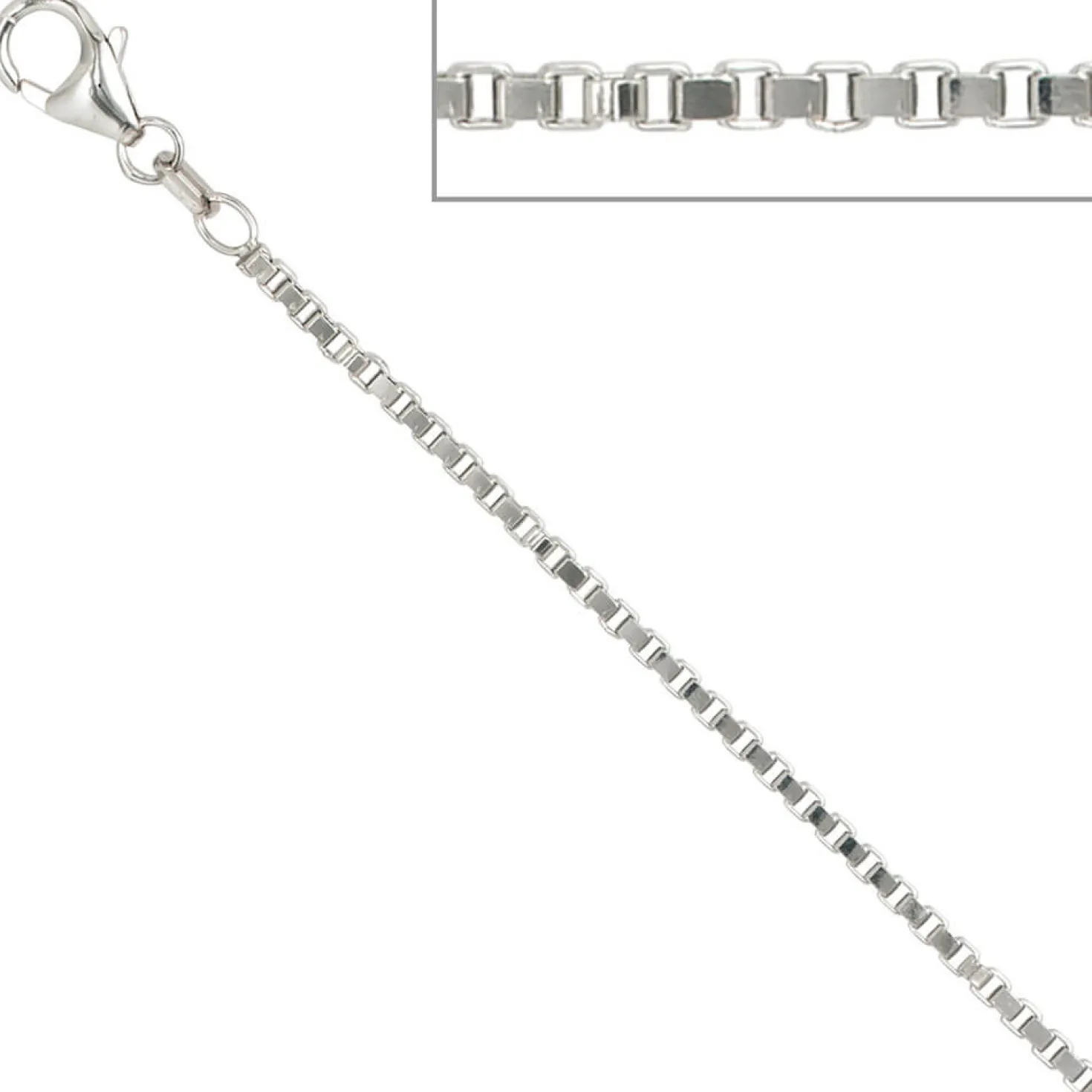 2,0mm Venezianerkette Kette Collier, 925 Silber, Silberkette, 70 cm
