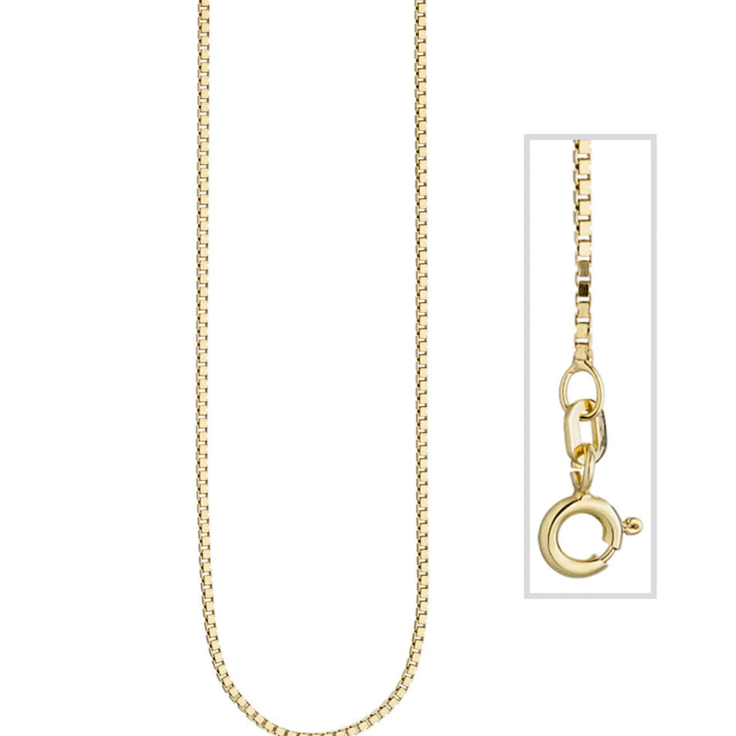 1,3mm Venezianerkette Kette Collier Halskette aus 925 Silber vergoldet 45cm