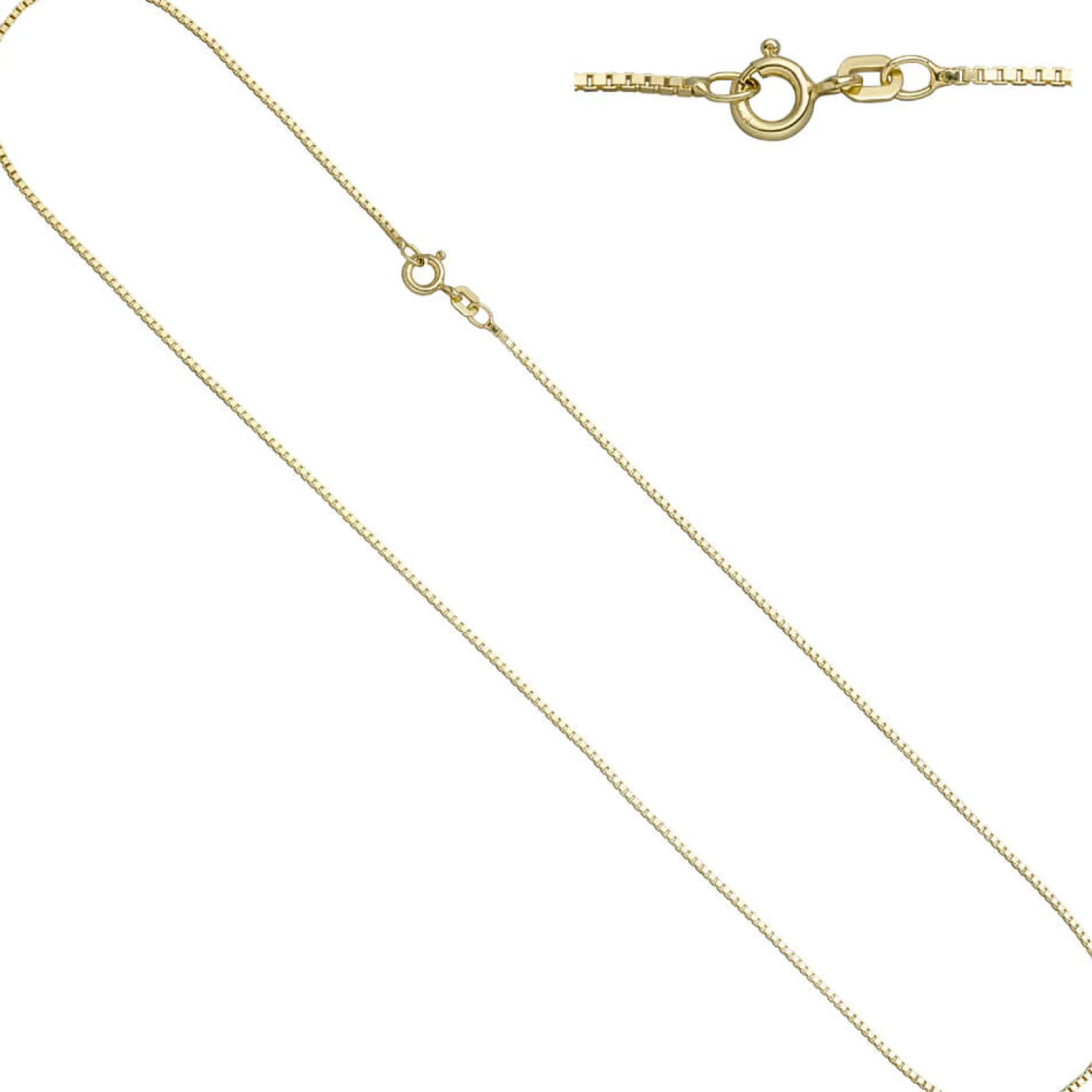 1,3mm Venezianerkette Kette Collier Halskette aus 925 Silber vergoldet 45cm