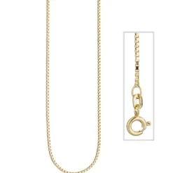 1,3mm Venezianerkette Kette Collier Halskette aus 925 Silber vergoldet 50cm