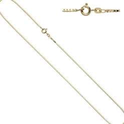1,5mm Venezianerkette Kette, 585 Gold Gelbgold, Goldkette, 42 cm