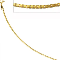 1,5mm Venezianerkette Kette, 585 Gold Gelbgold, Goldkette, 45 cm