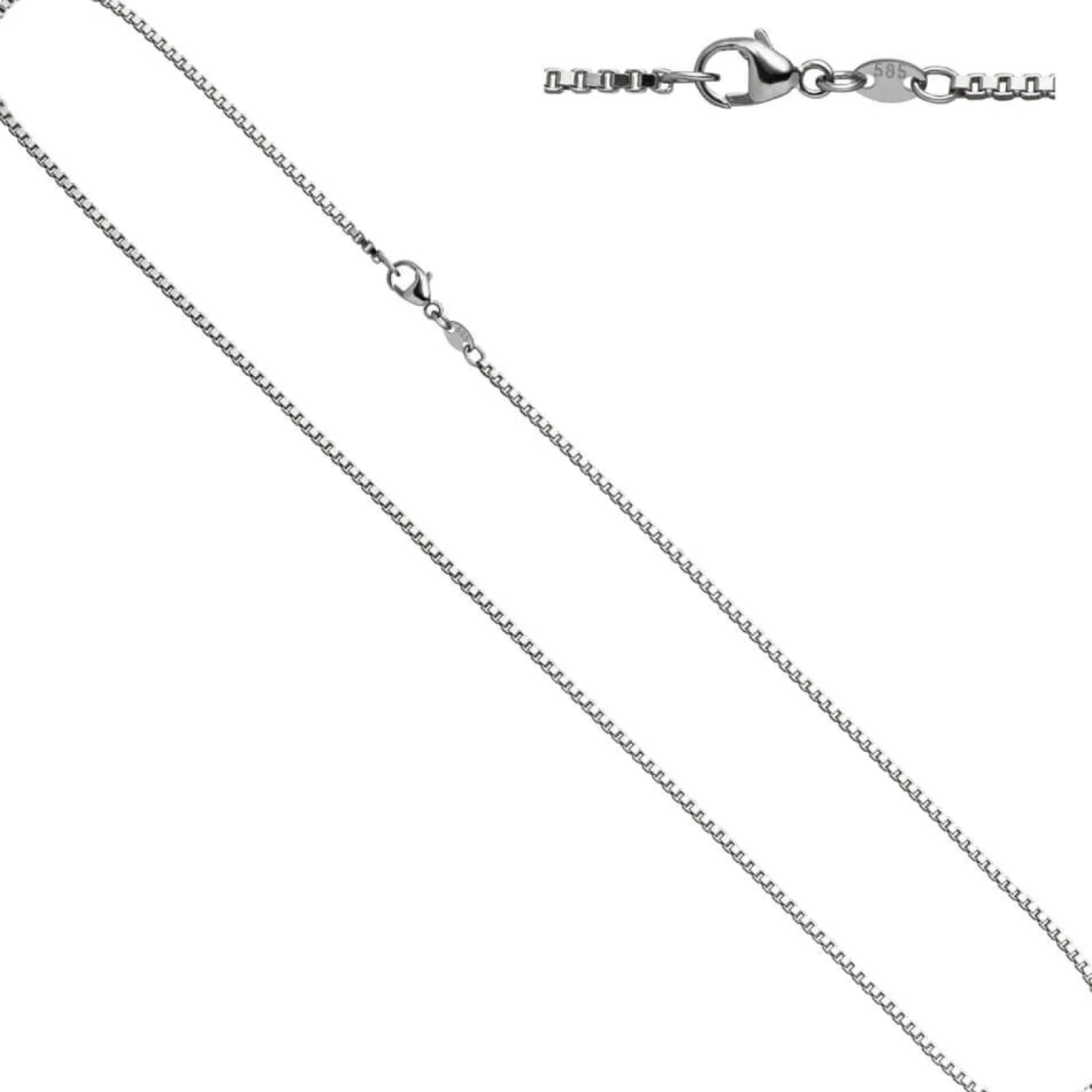 1,5mm Venezianerkette Kette, 585 Weißgold Gold, Goldkette, 45 cm
