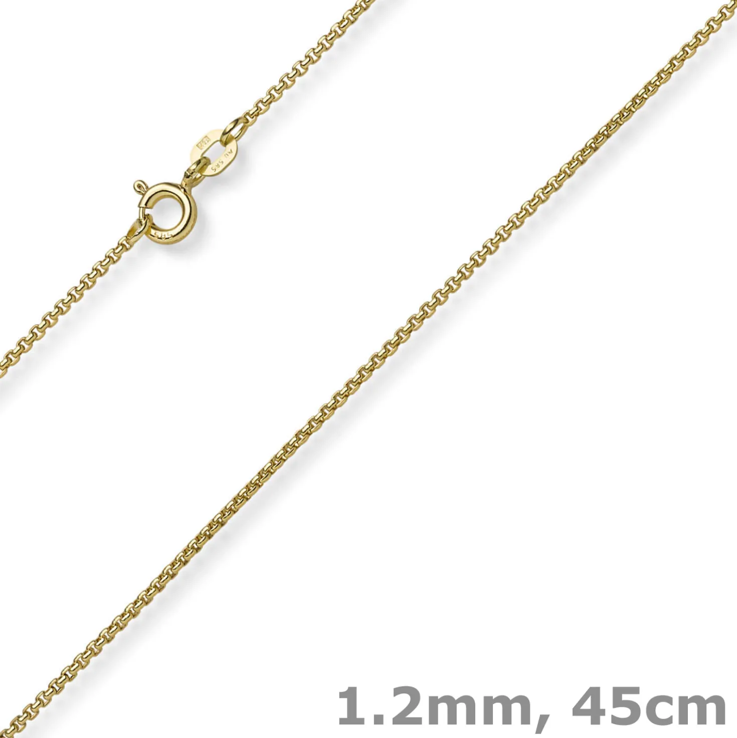 1,2mm Venezianer-Kette rund aus 750 Gold Gelbgold Kette Collier Halsschmuck 45cm