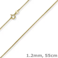 1,2mm Venezianer-Kette rund aus 750 Gold Gelbgold Kette Collier Halsschmuck 55cm