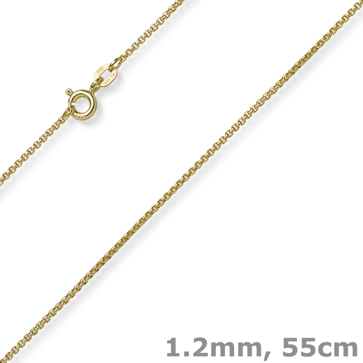 1,2mm Venezianer-Kette rund aus 750 Gold Gelbgold Kette Collier Halsschmuck 55cm