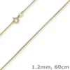 1,2mm Venezianer-Kette rund aus 750 Gold Gelbgold Kette Collier Halsschmuck 60cm