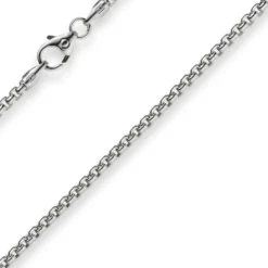 2mm Venezianerkette rund 585 Gold Weißgold Kette Collier Halskette 40cm Damen