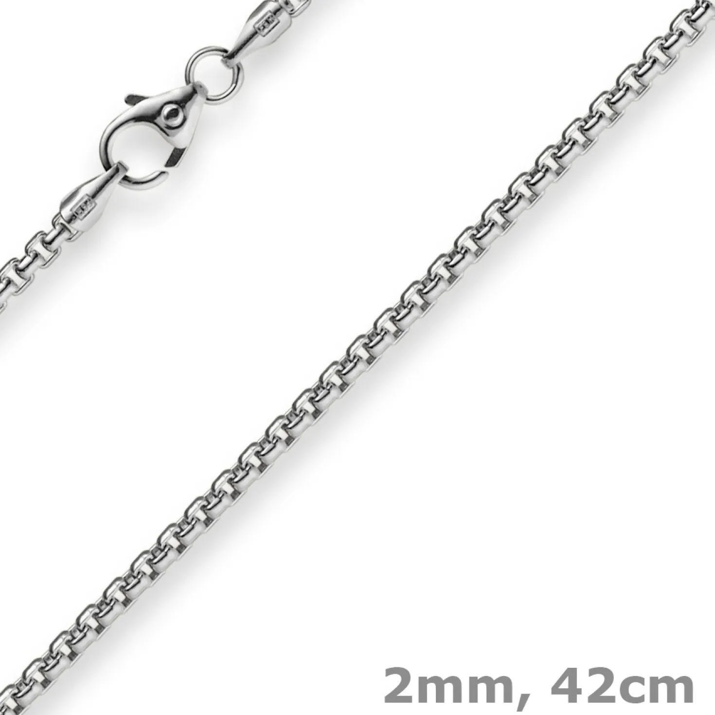 2mm Venezianerkette rund 585 Gold Weißgold Kette Collier Halskette 42cm