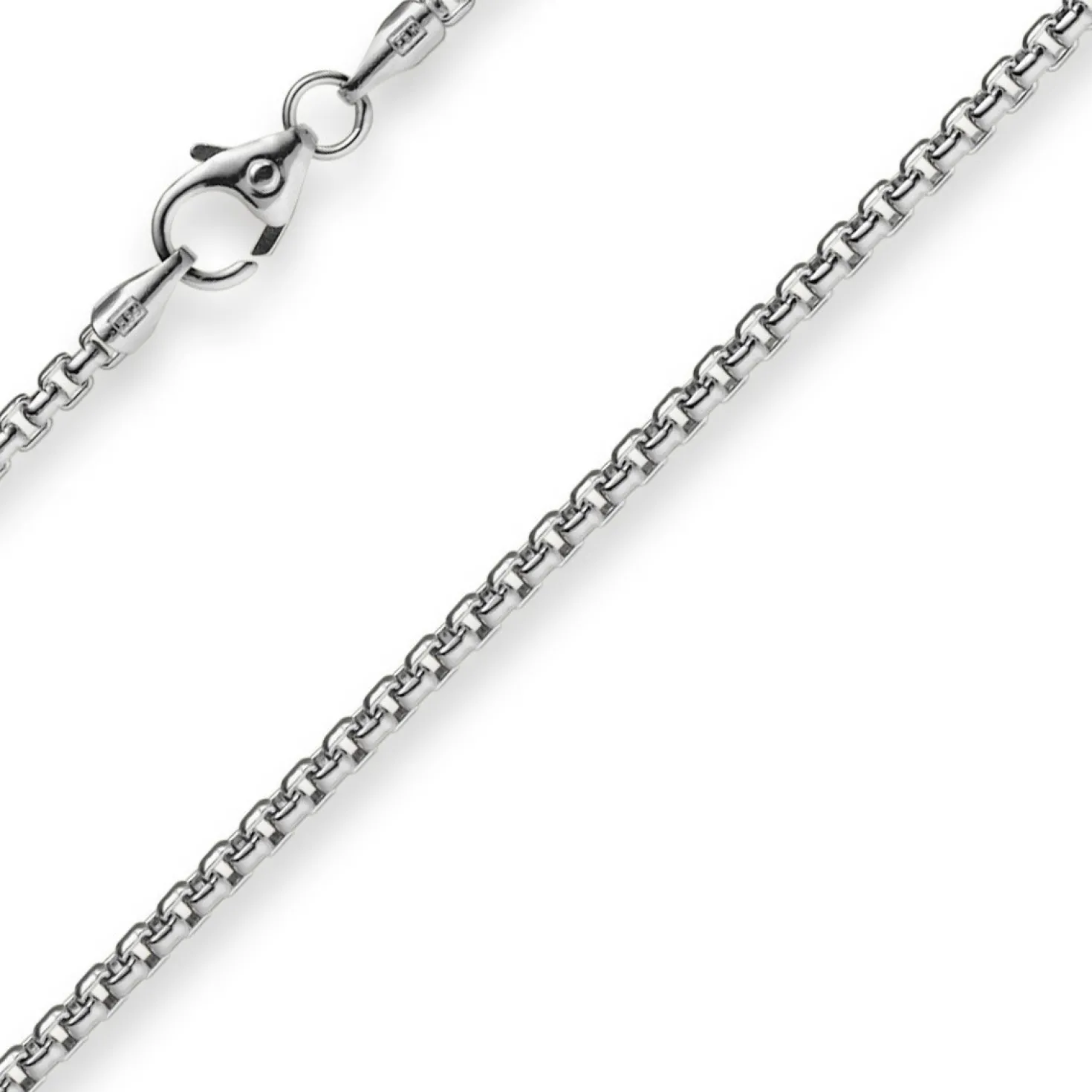 2mm Venezianerkette rund 585 Gold Weißgold Kette Collier Halskette 38cm Damen