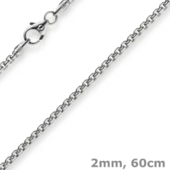 2mm Venezianerkette rund 585 Gold Weißgold Kette Collier Halskette 60cm