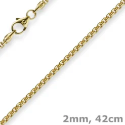 2mm Venezianerkette rund 585 Gold Gelbgold Kette Collier Halskette 42cm