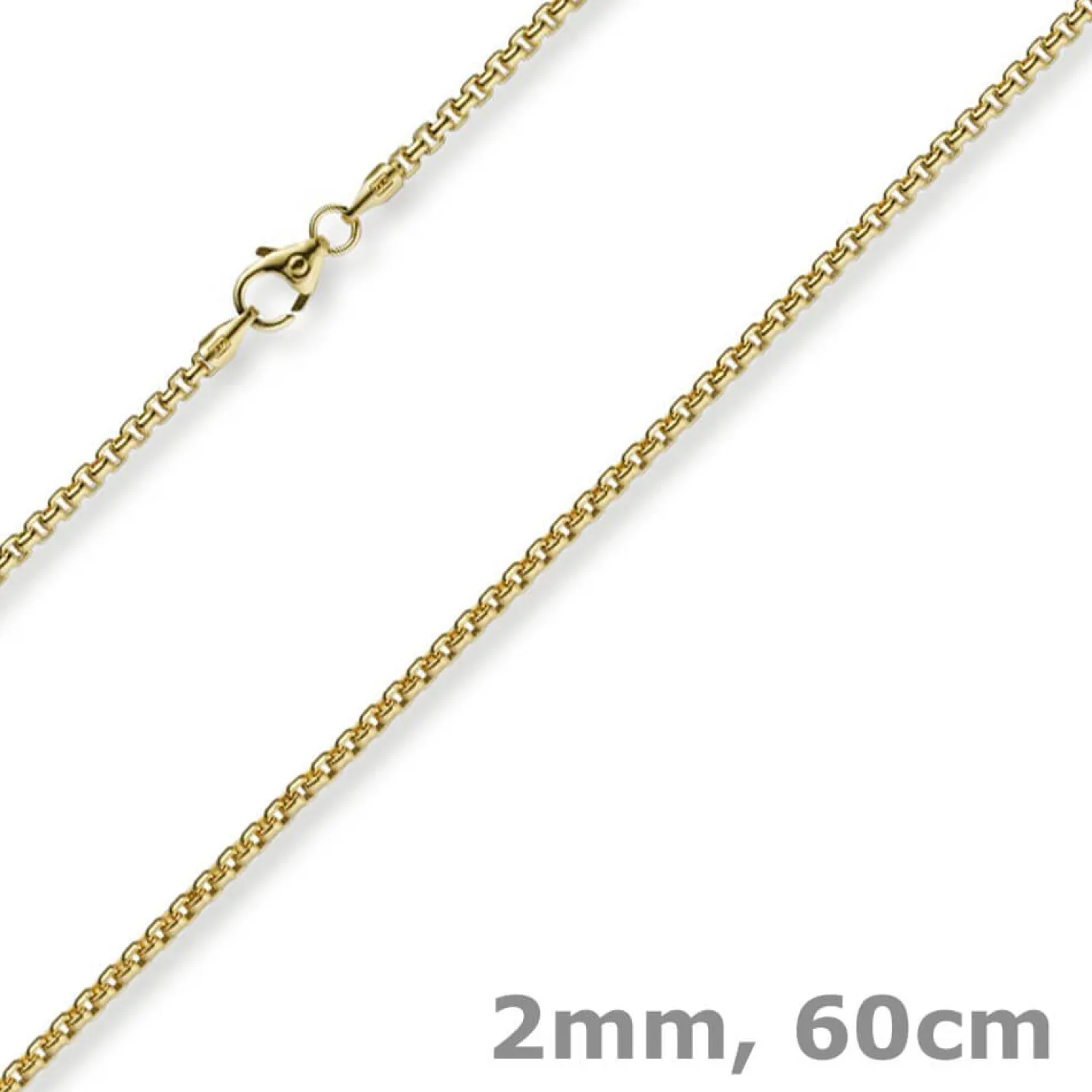 2mm Venezianerkette rund 750 Gold Gelbgold Kette Collier Halskette 60cm Damen