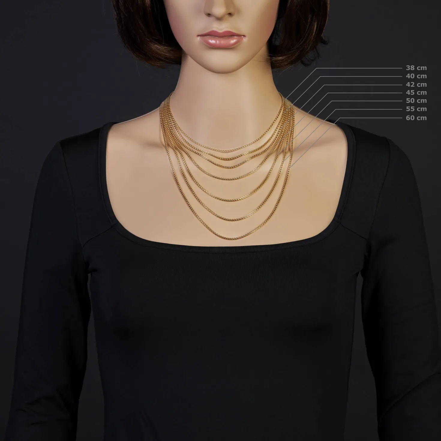 2mm Venezianerkette rund 750 Gold Gelbgold Kette Collier Halskette 60cm Damen