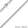 2mm Venezianerkette rund 585 Gold Weißgold Kette Collier Halskette 50cm