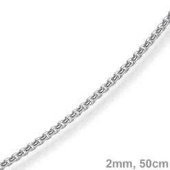 2mm Venezianerkette rund 585 Gold Weißgold Kette Collier Halskette 50cm