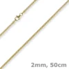 2mm Venezianerkette rund 750 Gold Gelbgold Kette Collier Halskette 50cm Damen
