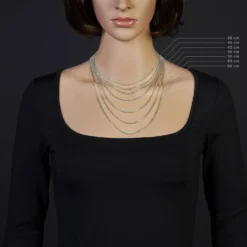 2mm Venezianerkette rund 750 Gold Weißgold Kette Collier Halskette 50cm Damen