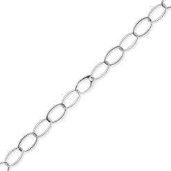 18mm Weit-Anker-Kette Phantasiekette Halsschmuck aus 585 Gold Weißgold oval 60cm