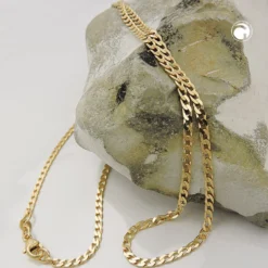 2mm Weitpanzer Armband Armkette aus 585 Gold Gelbgold, 18,5cm, Damen