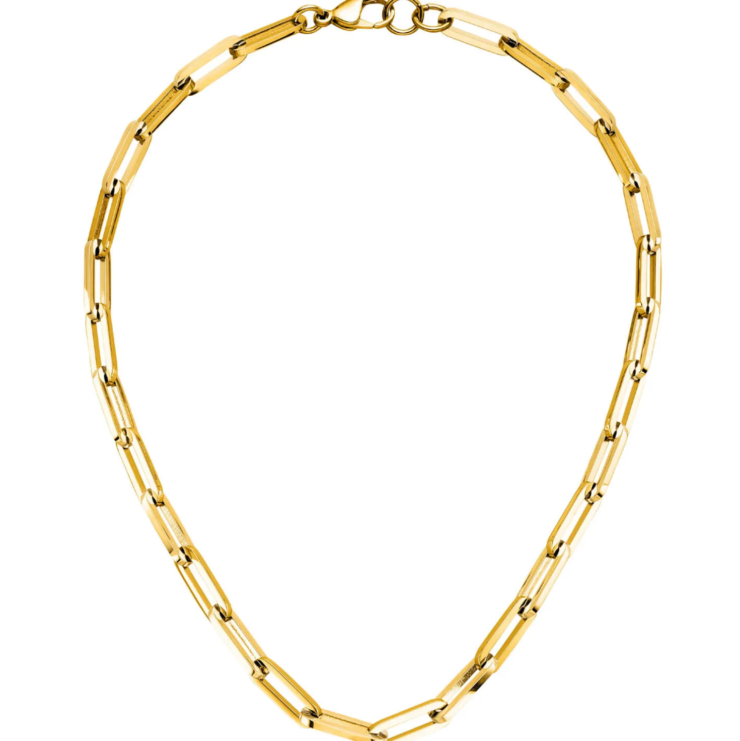 7mm Y-Kette Collier Anker weit vierkant Kette aus Edelstahl gold-farben 55cm