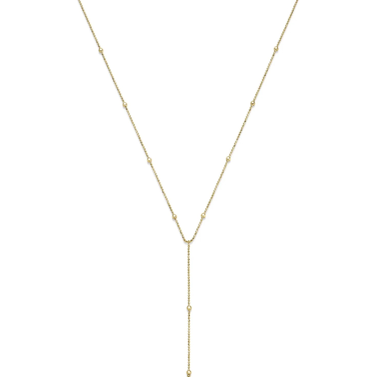 0,9mm Y-Kette Kugelkette diamantiert Collier aus 585 Gold Gelbgold 42cm