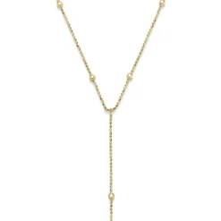 0,9mm Y-Kette Kugelkette diamantiert Collier aus 585 Gold Gelbgold 42cm