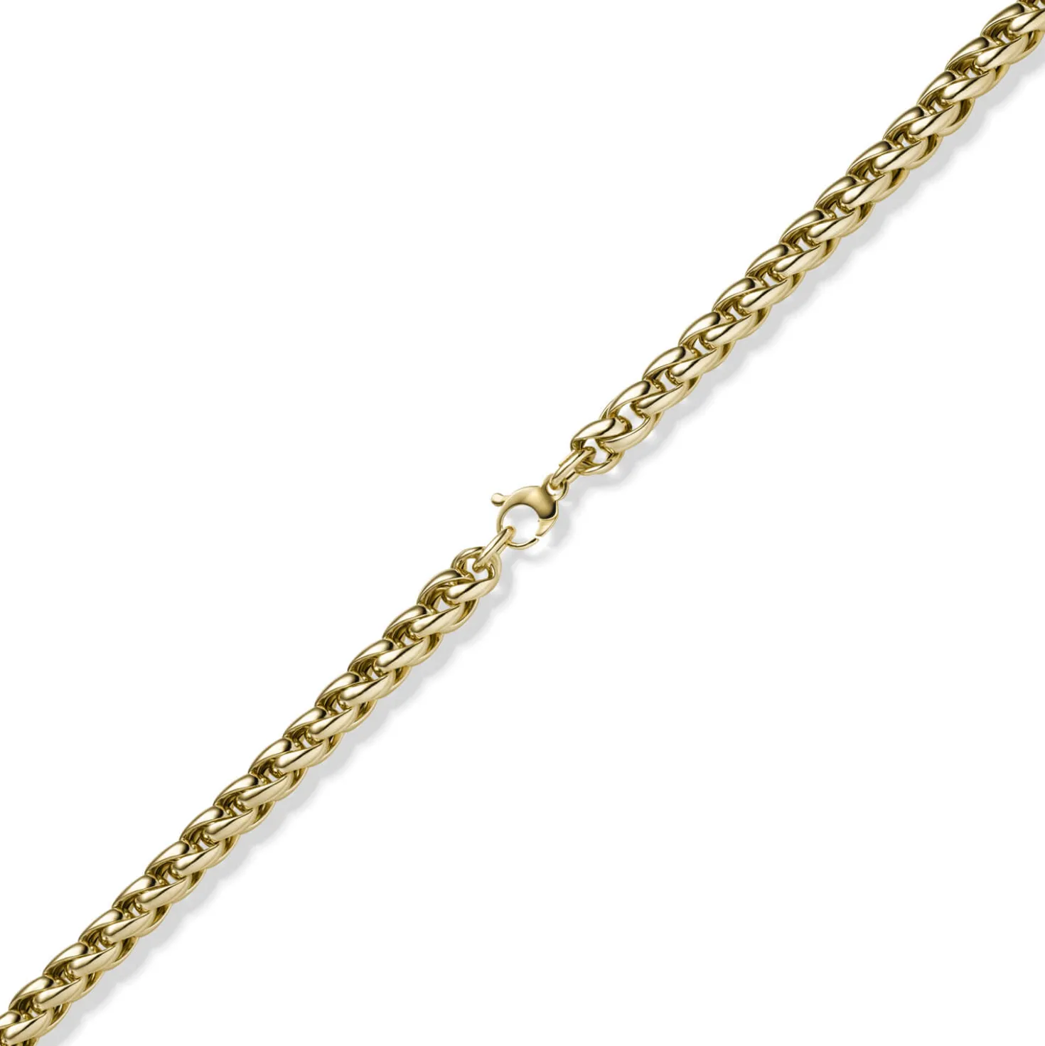 8,5mm Zopf-Kette Collier 585 Gold Gelbgold 50cm Halsschmuck Halskette glänzend