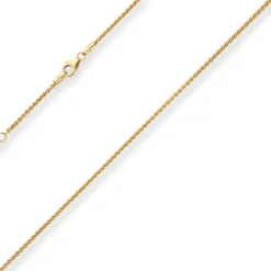 1,7mm Zopfkette Collier Halskette aus 585 Gold Gelbgold 50cm mit Zwischenöse