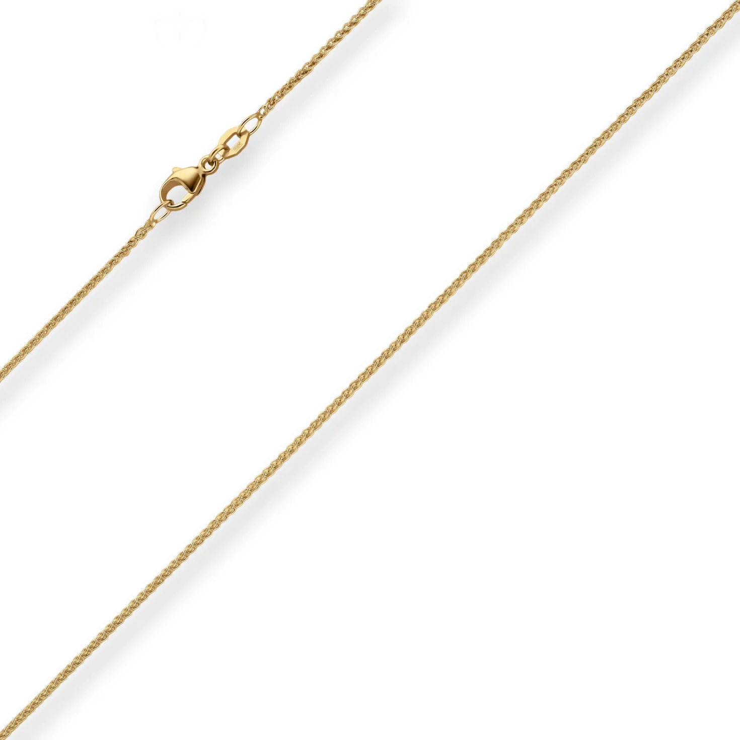 1,3mm Zopfkette Goldkette Collier Halskette aus 750 Gold Gelbgold 42cm