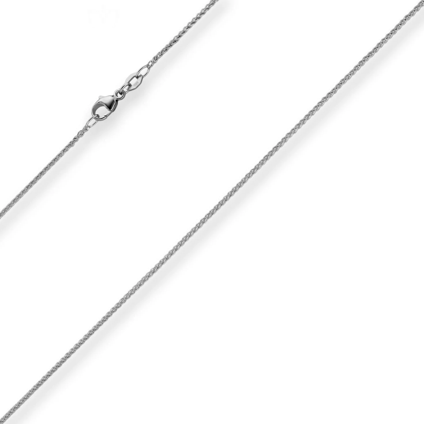 1,3mm Zopfkette Goldkette Collier Halskette aus 750 Gold Weißgold 45cm