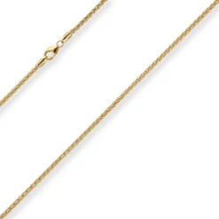 2,1mm Zopfkette Goldkette Collier Halskette aus 375 Gold Gelbgold 50cm