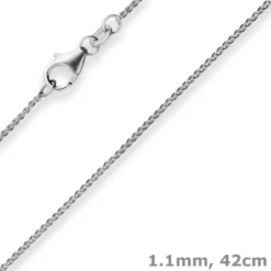 1,1mm Zopfkette Goldkette Collier Halskette aus 333 Gold Weißgold 42cm
