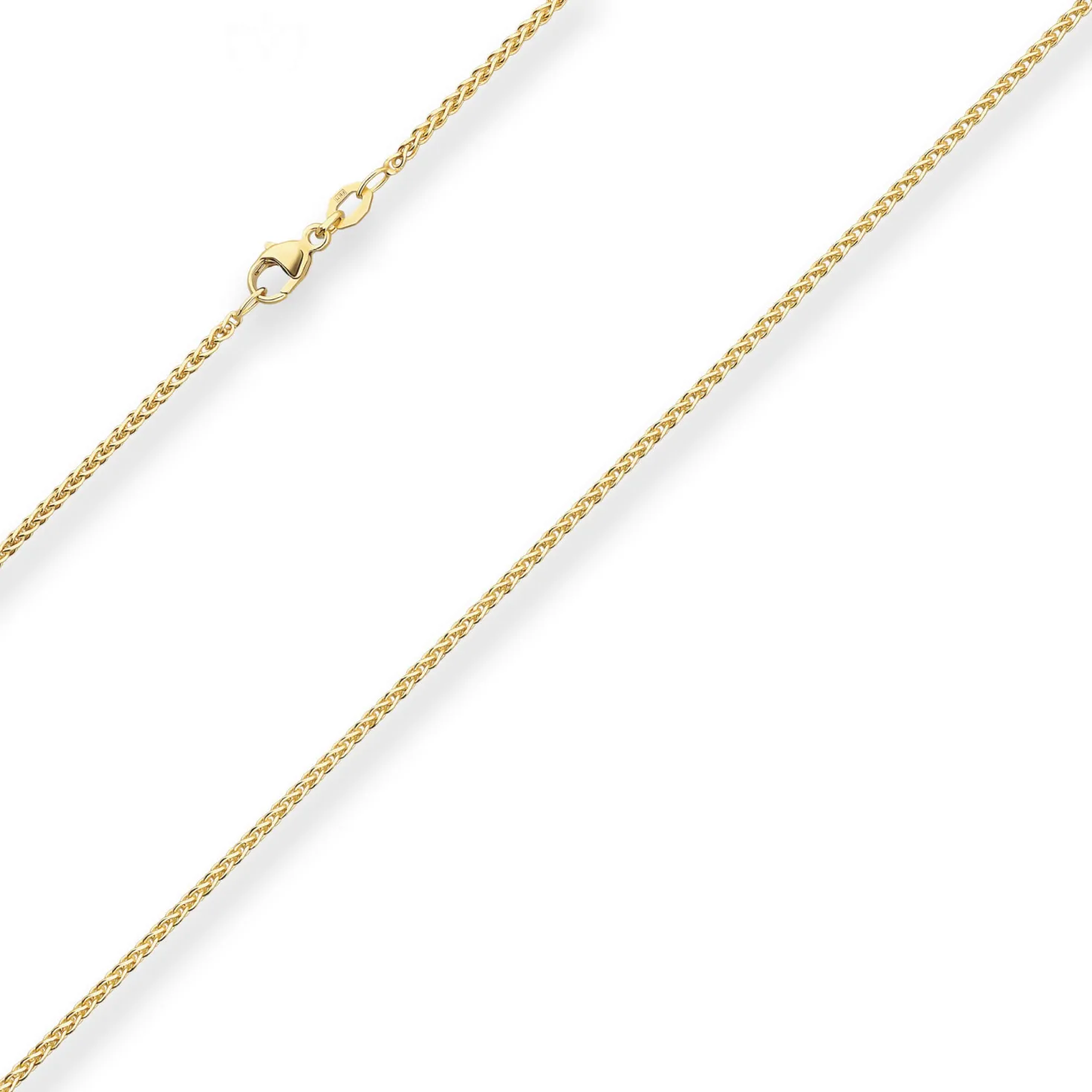 1,7mm Zopfkette Goldkette Collier Halskette aus 375 Gold Gelbgold 50cm