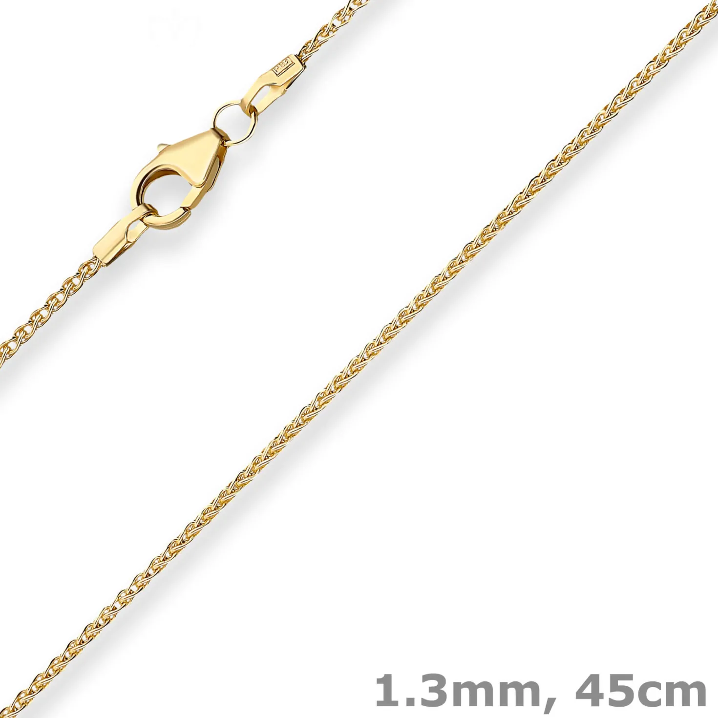 1,3mm Zopfkette Goldkette Collier Halskette aus 333 Gold Gelbgold 45cm