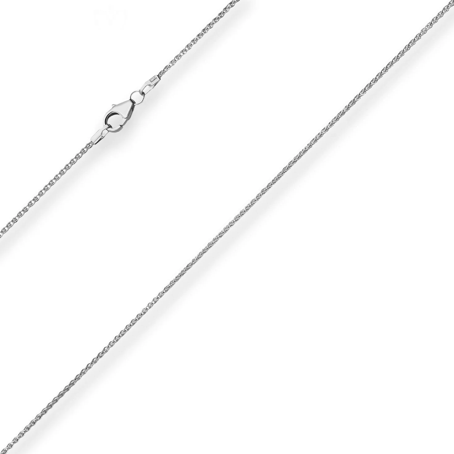 1,3mm Zopfkette Goldkette Collier Halskette aus 375 Gold Weißgold 42cm